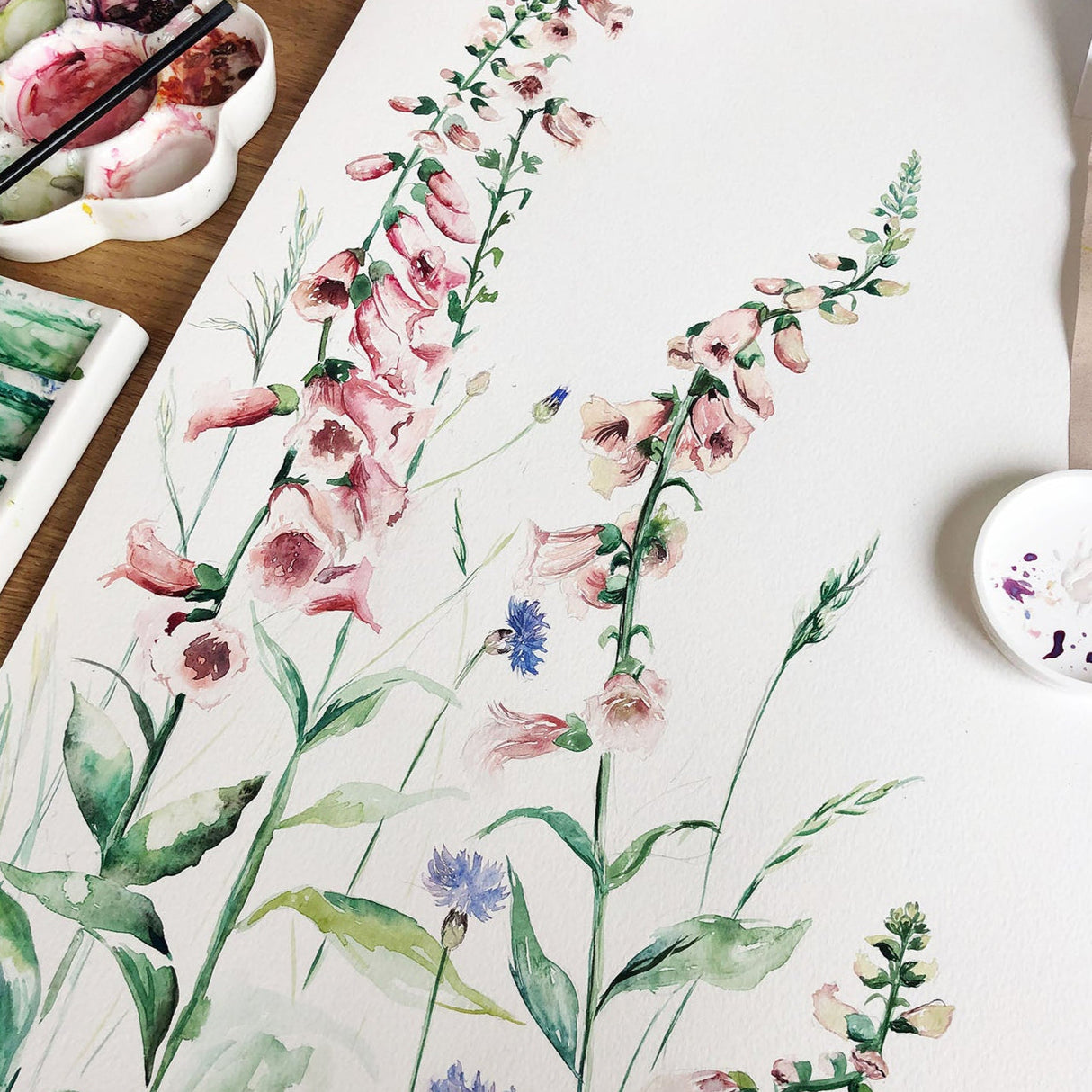 Foxglove Flower Fairy Card | Katie Hipwell Design