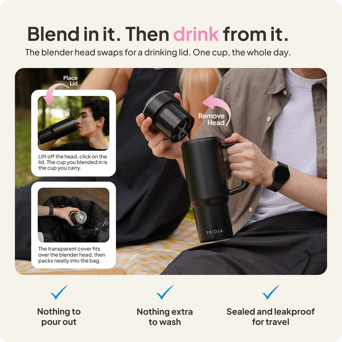Fridja F600 Stainless Steel Portable Blender