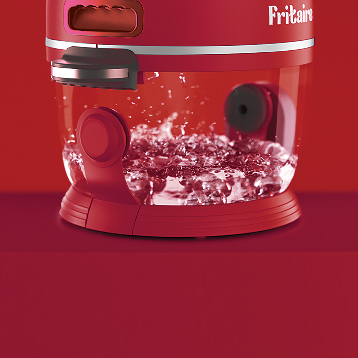 Fritaire Self-Cleaning Glass Bowl Air Fryer - Cherry Red