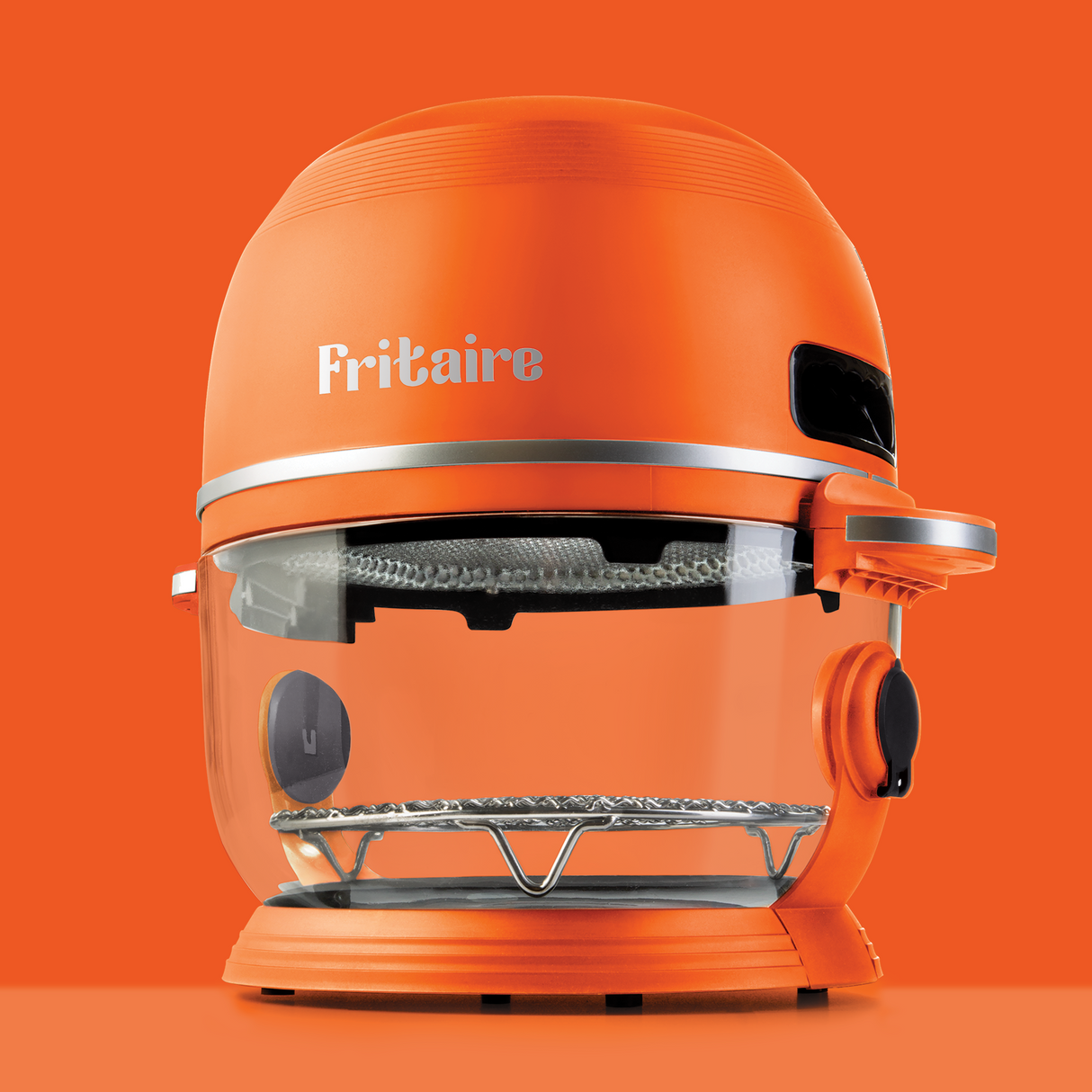 Fritaire Self-Cleaning Glass Bowl Air Fryer - ORANGE