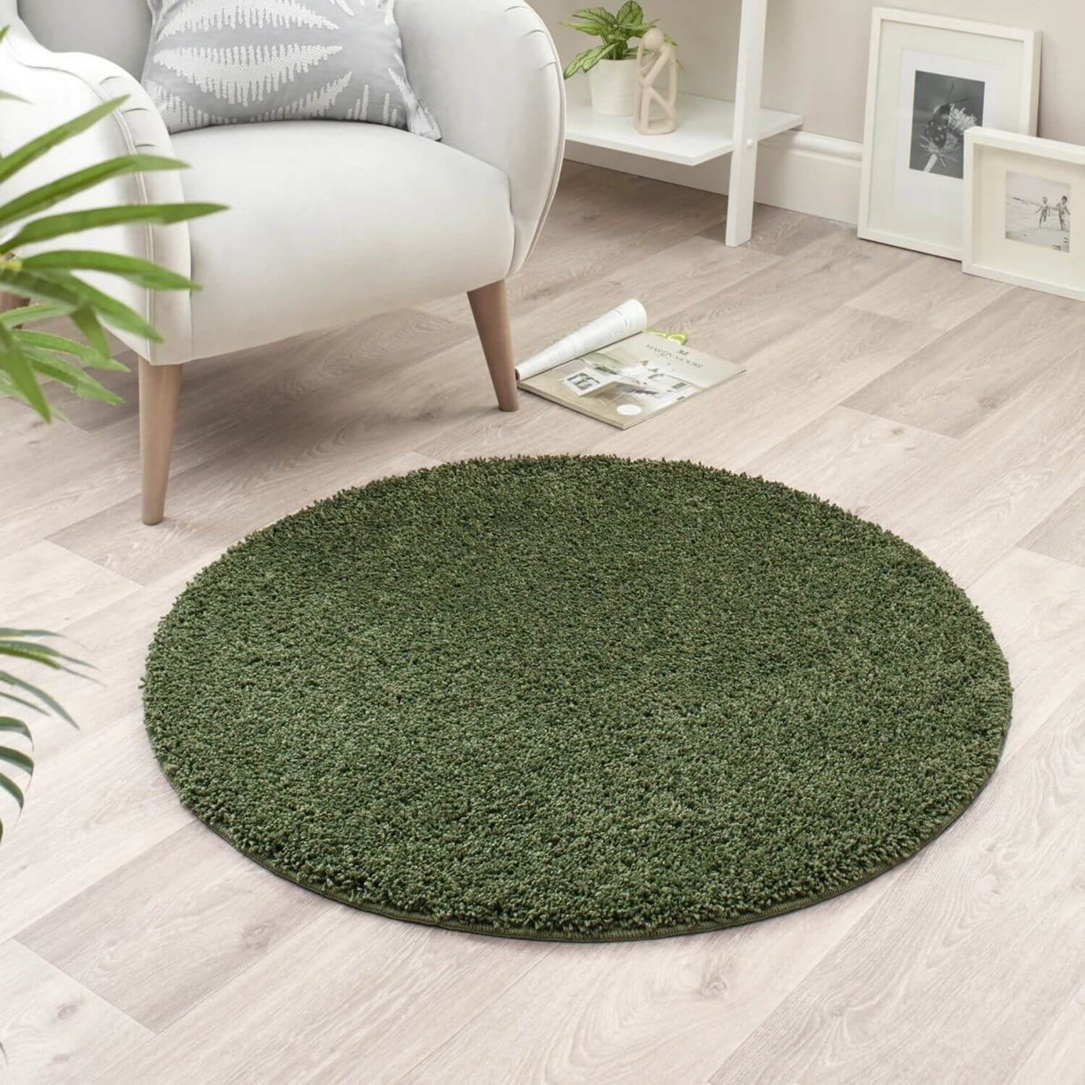 Washable Forest Green Shaggy Rug by The Rugs