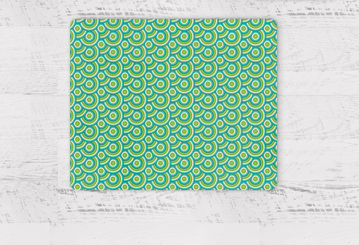 Shadowbright Green Retro 1970s Geometric Placemats, Set of 4/6