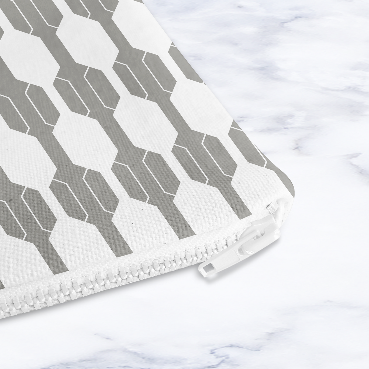 Shadowbright Grey & White Make Up Bag - 24cm x 19cm