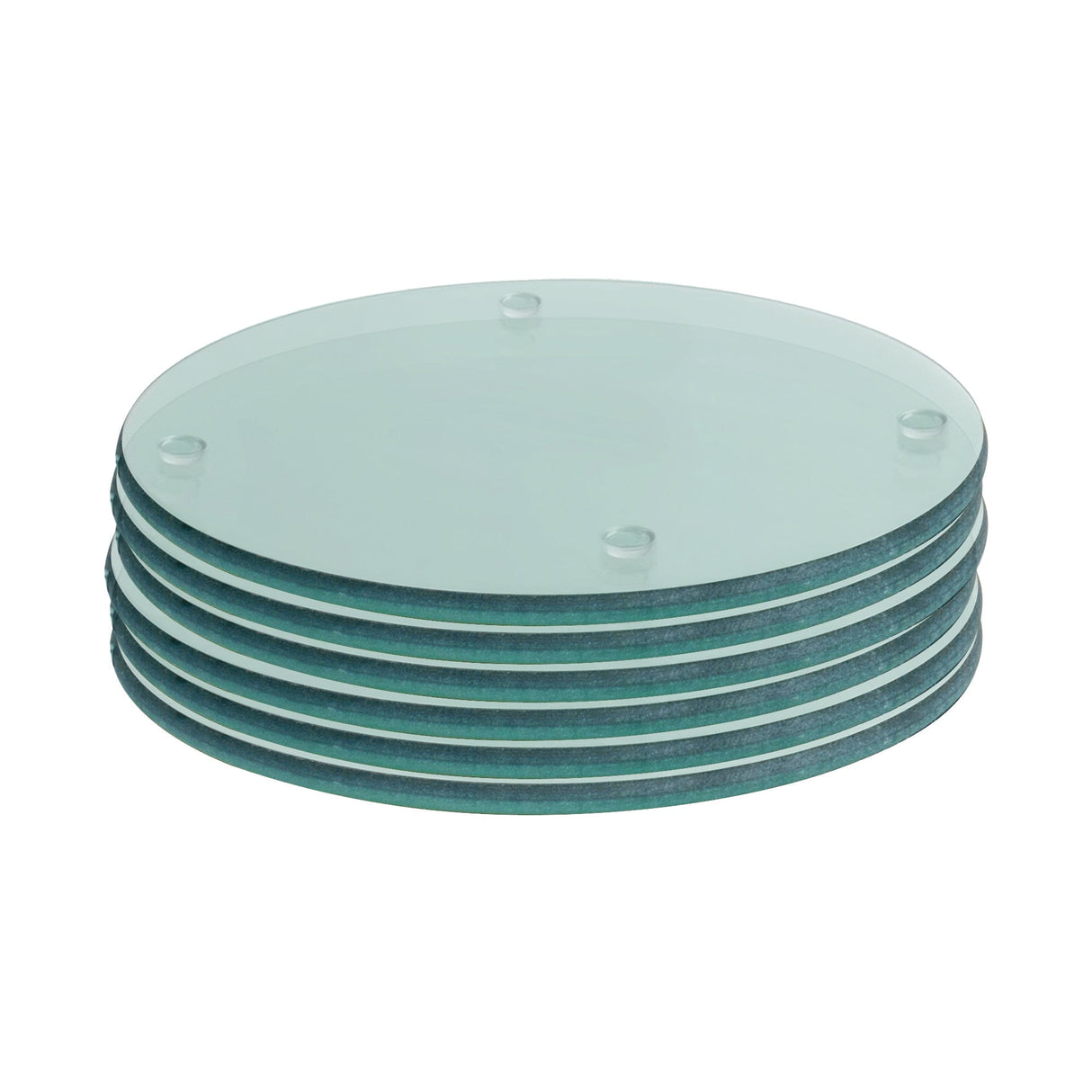 Rinkit Round Glass Coasters – Pack of Six