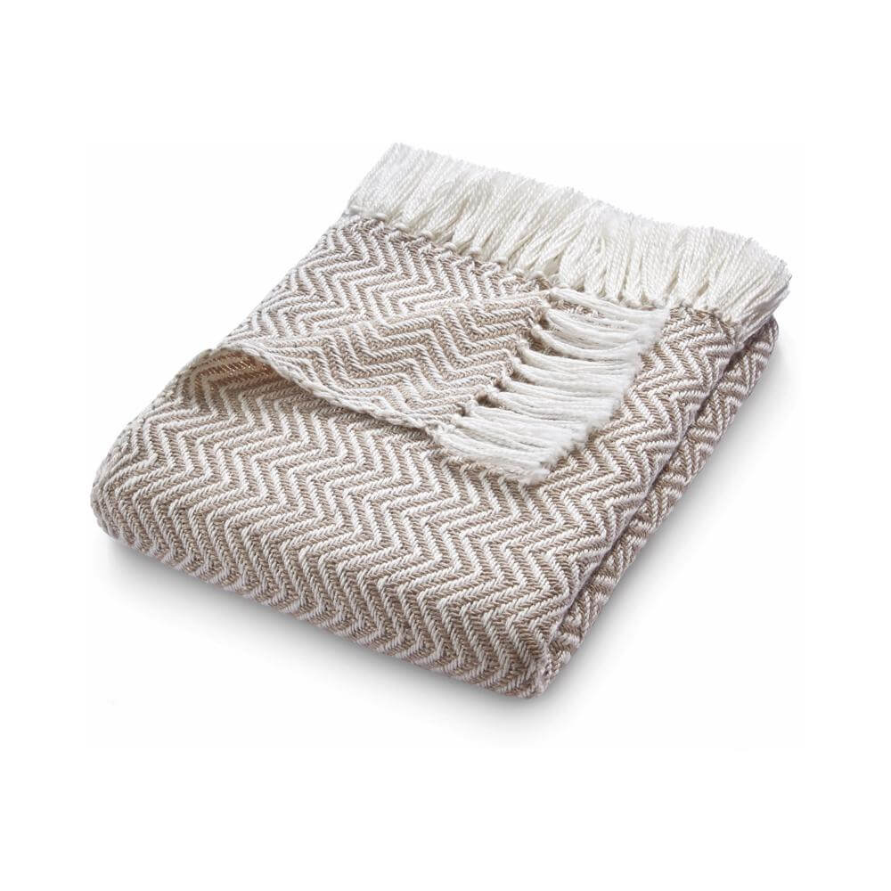 Herringbone Design Woven Throw | The Rugs