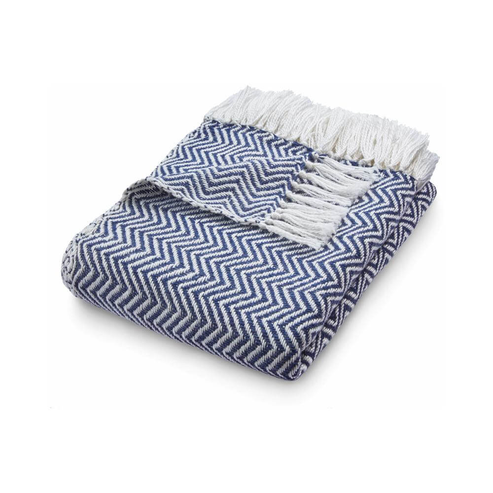 Herringbone Design Woven Throw | The Rugs