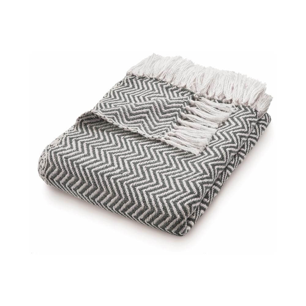 Herringbone Design Woven Throw | The Rugs
