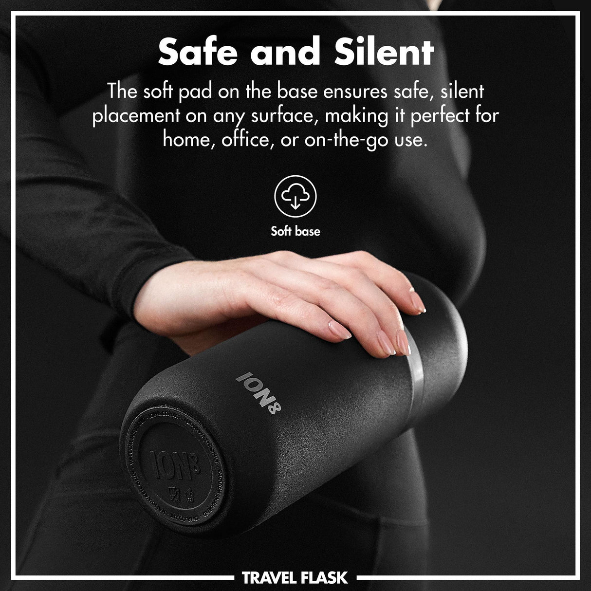 ION8 Luma Vacuum Insulated, Flask & Mug, Black, 700ml (24oz)