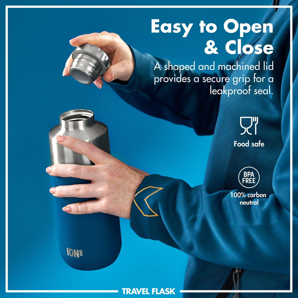 ION8 Luma Vacuum Insulated, Flask & Mug, Deep Teal, 700ml (24oz)