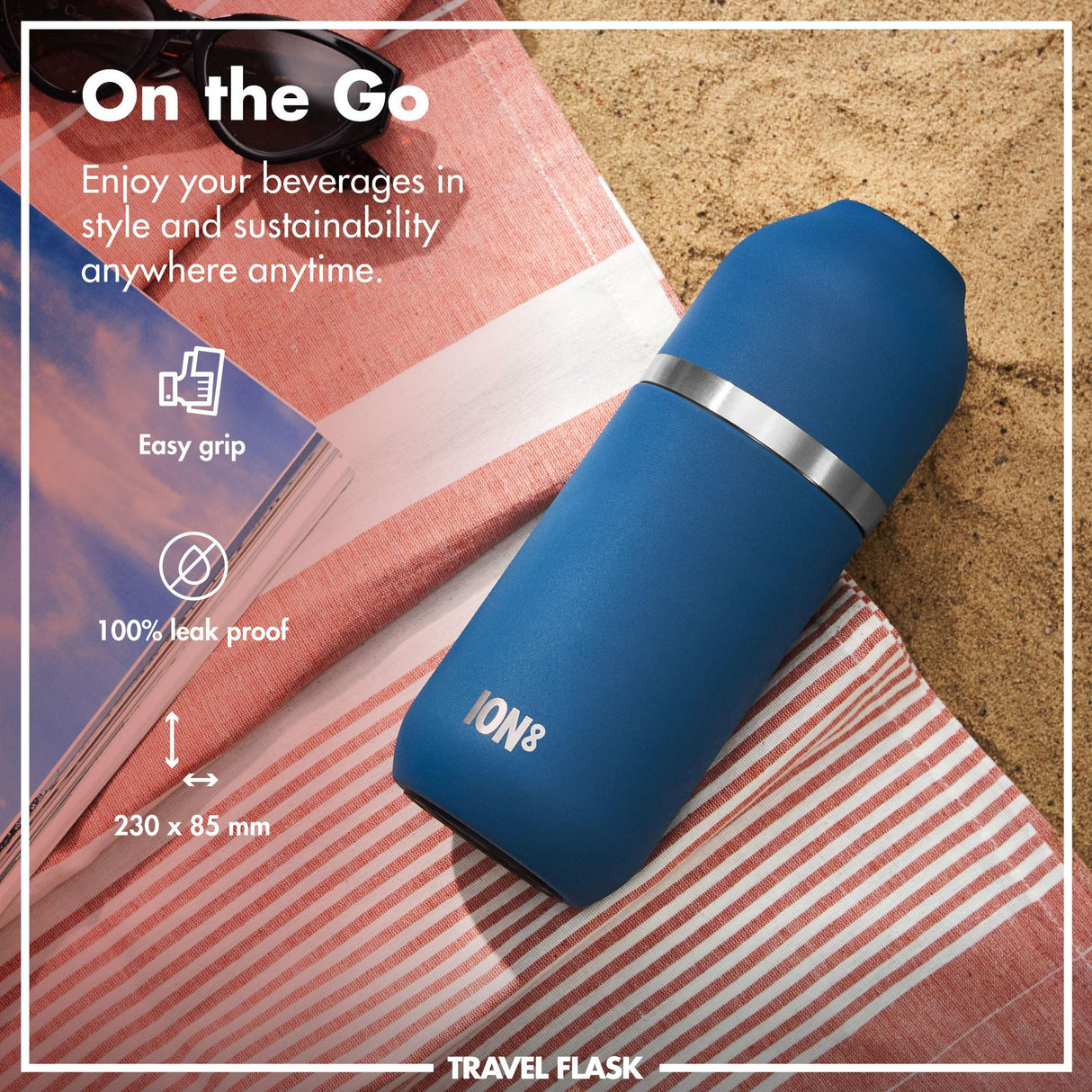ION8 Luma Vacuum Insulated, Flask & Mug, Deep Teal, 700ml (24oz)
