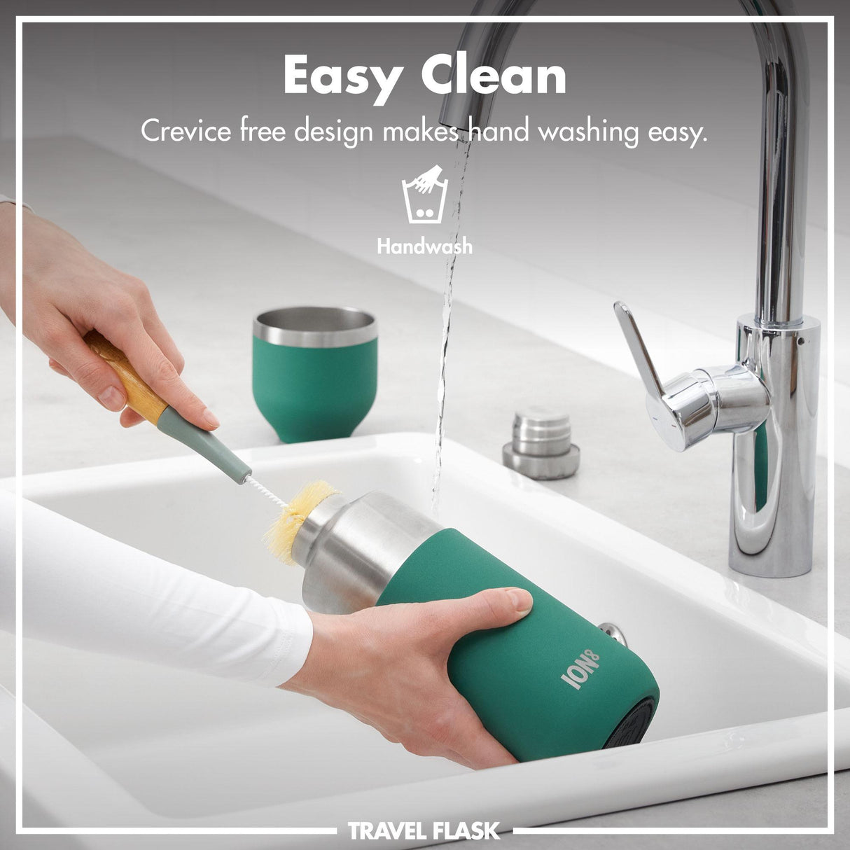 ION8 Luma Vacuum Insulated, Flask & Mug, Green, 700ml (24oz)