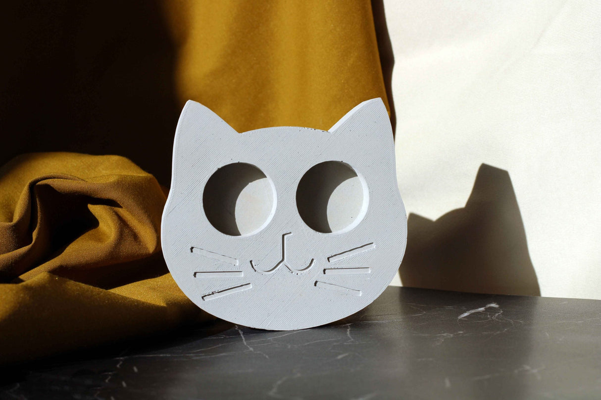 Gloria Home Concrete Cat Face Tealight Holder