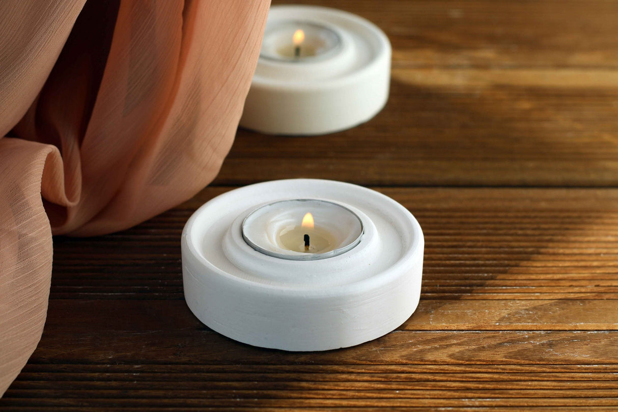 Gloria Home White Concrete Single Tealight Holder