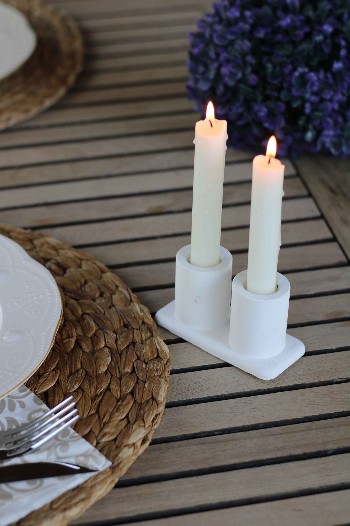 Gloria Home White Concrete Candle Holder