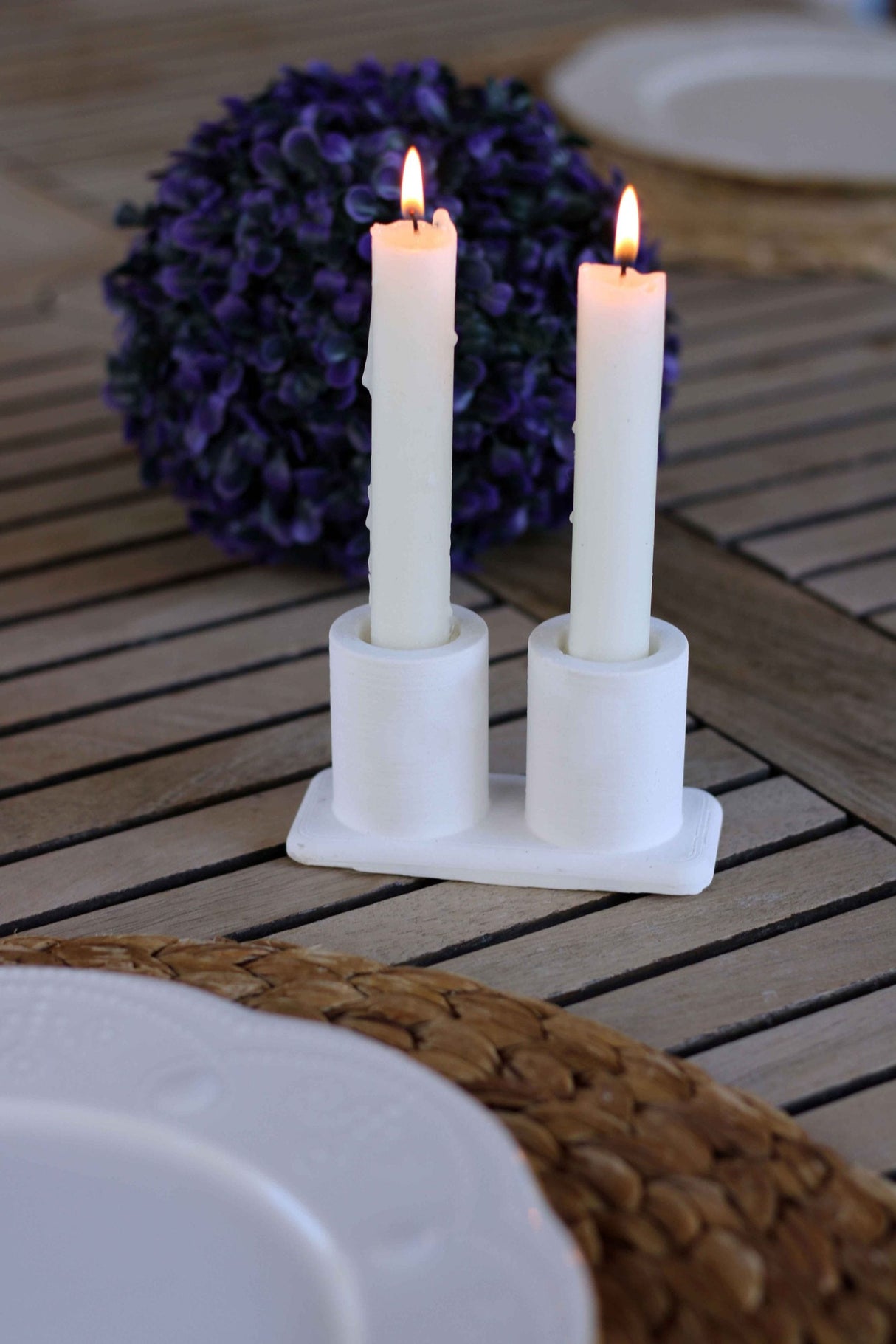 Gloria Home White Concrete Candle Holder