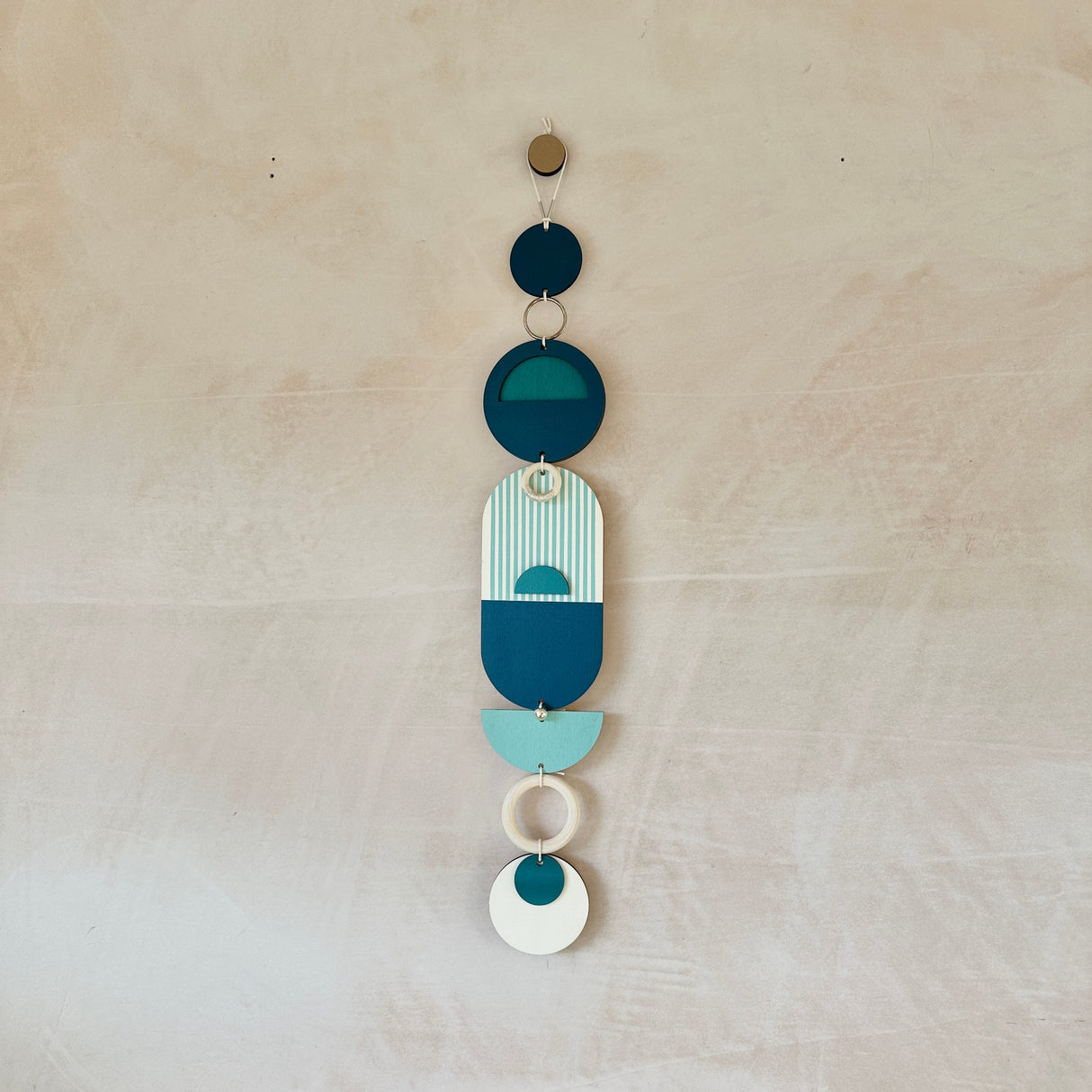 Blue Geometric Wall Hanging Art