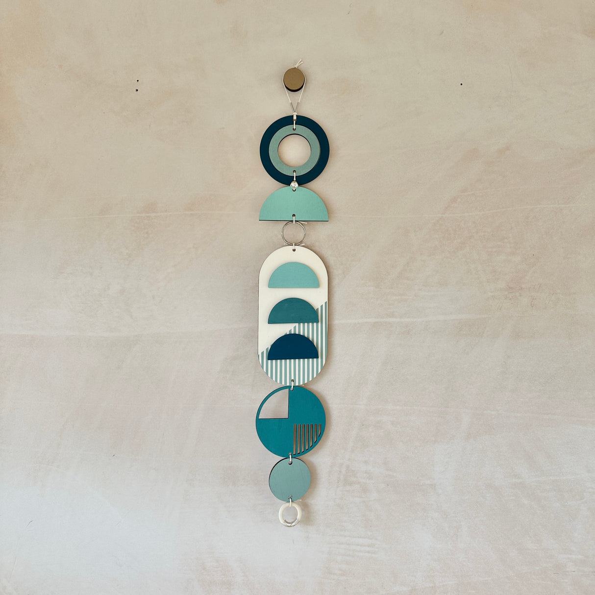 Blue Geometric Wall Hanging Art