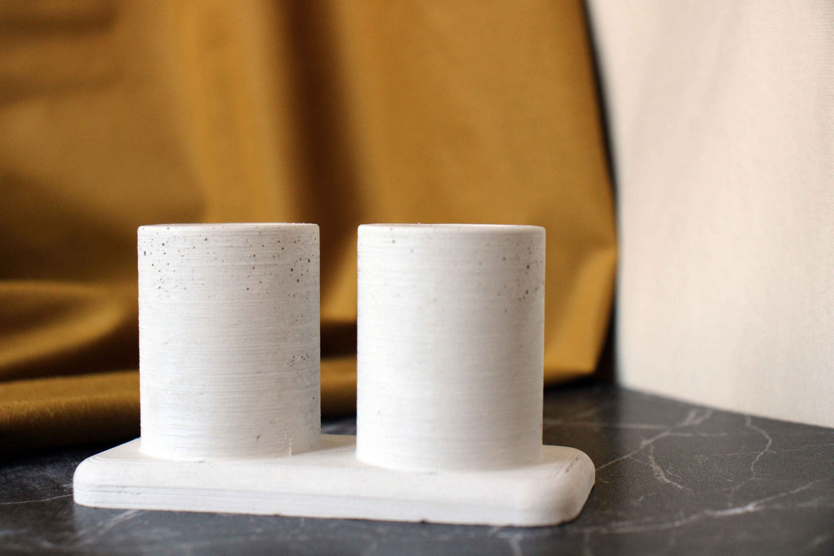 Gloria Home White Concrete Candle Holder