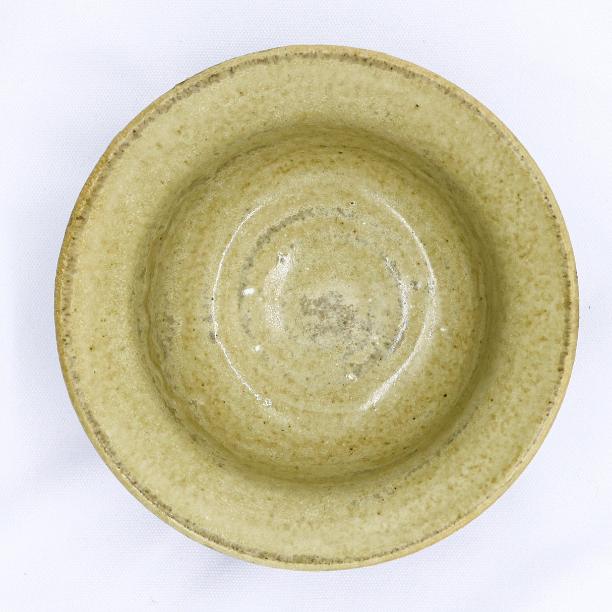 7,5' Olive Sandstone Calm Handmade Grey Stoneware Bowl