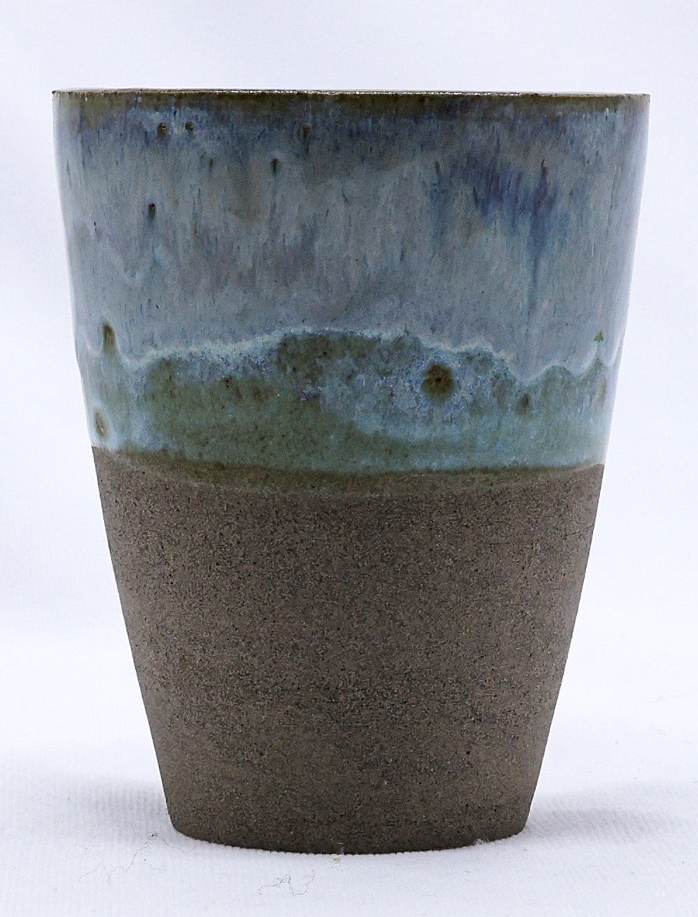 Bluvio Quadra Handmade Ceramic Smoked Grey Stoneware Tall Ceramic Cup