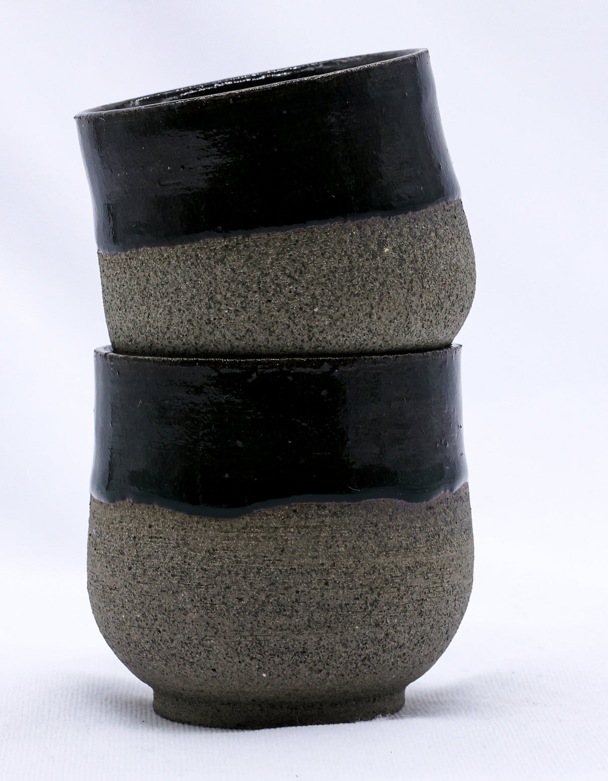 Bluverde Tazza Handmade Ceramic Smoked Grey Stoneware Short Cup