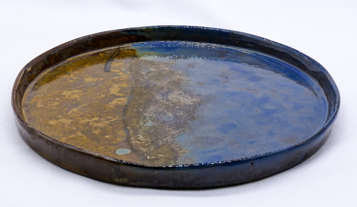 Oceanis Smoked Grey Large Stoneware Handmade Ceramic Dinner Plate - 27cm