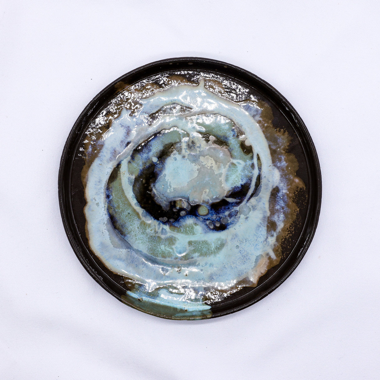Coralight Smoked Grey Large Stoneware Handmade Ceramic Dinner Plate - 23cm