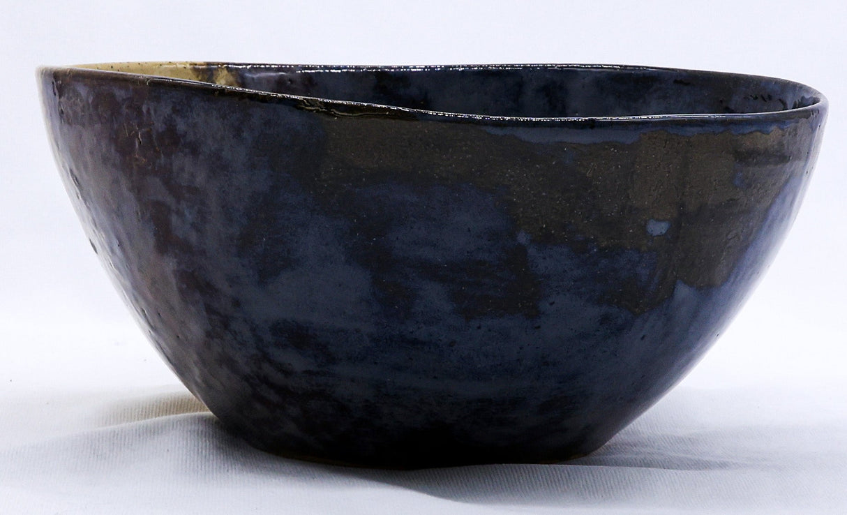 Large Indigo Clay Shore Handmade Ceramic Stoneware Dinner Bowl