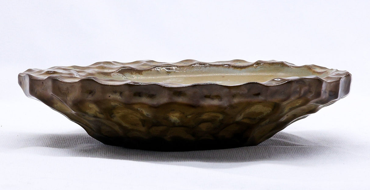 Bronze Olive Drift Seashell Serenity Handmade Ceramic Plate