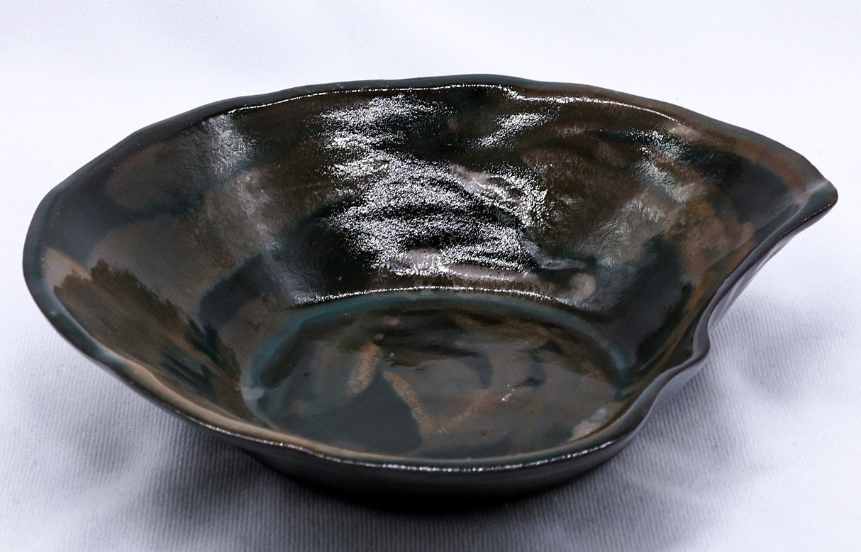 Cobalt Shadow Sea Lava Handmade Ceramic Stoneware Plate