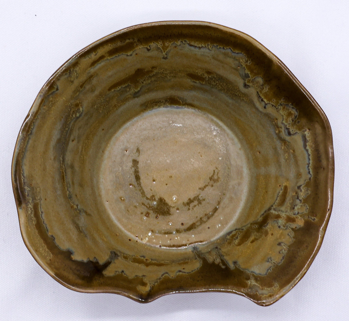 Bronze Olive Drift Lava Handmade Ceramic Stoneware Plate