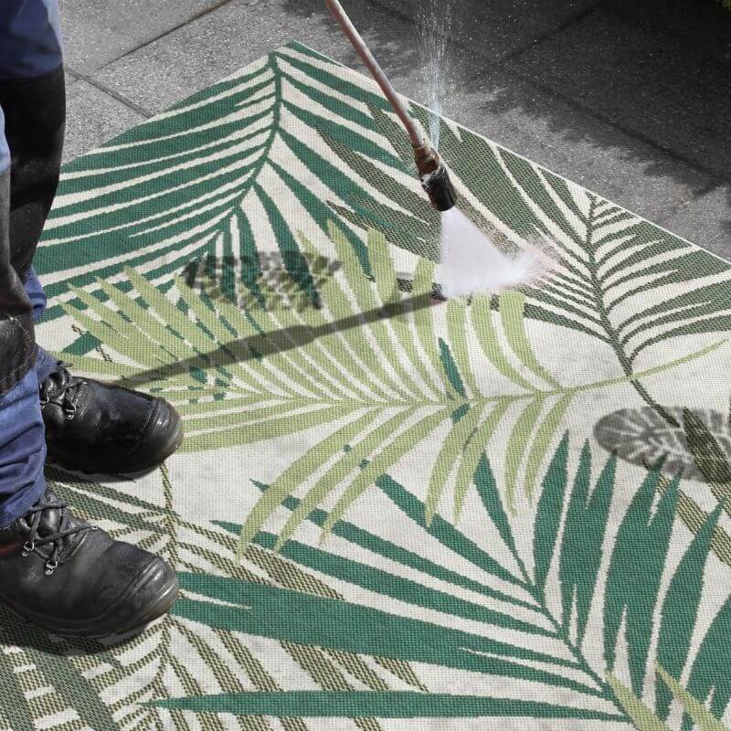 Indoor Outdoor Vai Green Rug Floral Design by The Rugs
