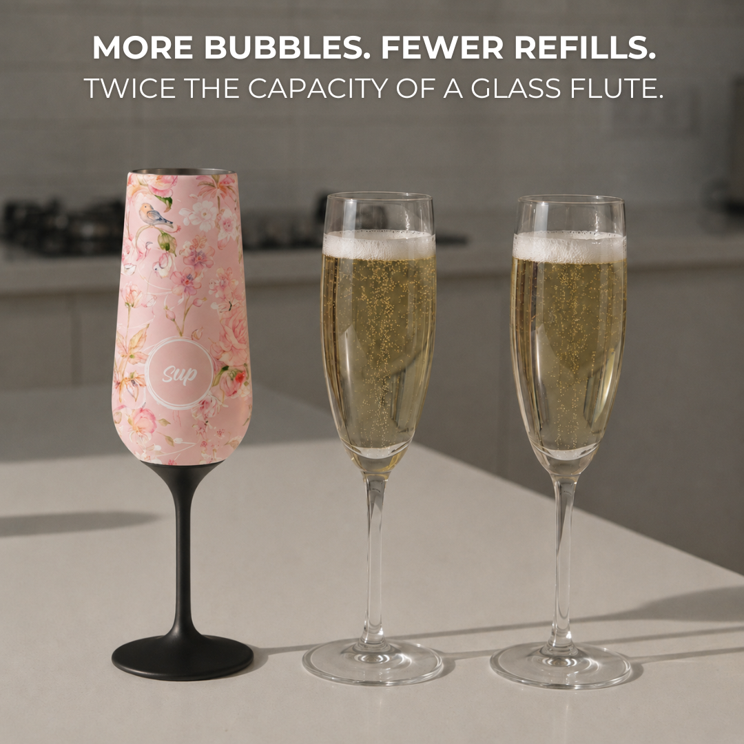 Sup drinkware Insulated Champagne Flute Flowers | 250ml