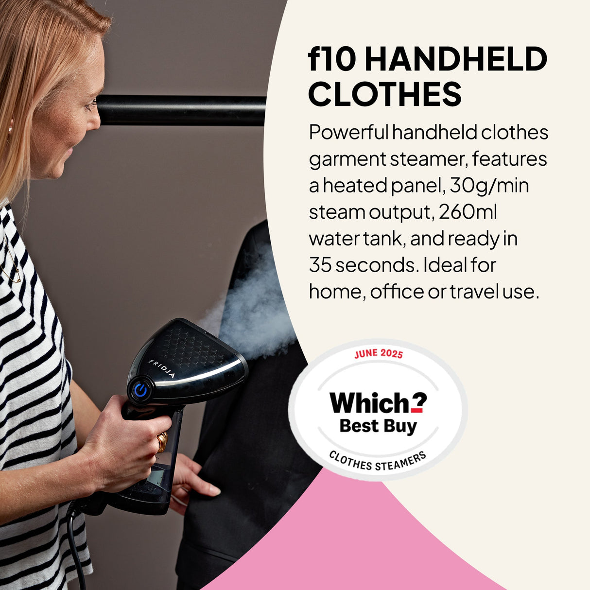 Fridja F10 Handheld Clothes Steamer