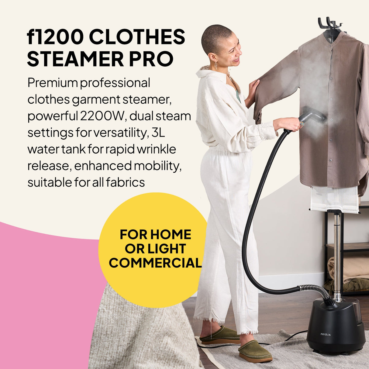 Fridja F1200 Clothes Steamer Pro - 2200W