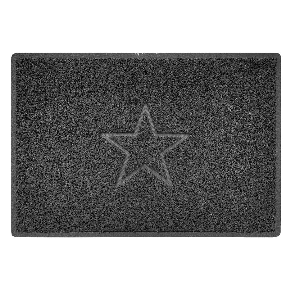 Nicoman Indoor Spaghetti Door Mat Embossed Star - Dark Grey