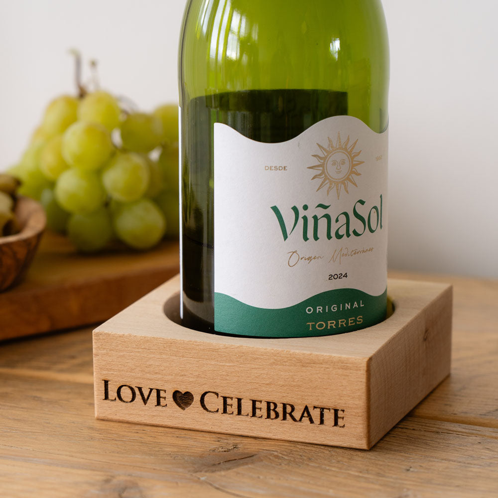 Selbrae House Love Celebrate Beech Wine Bottle Coaster