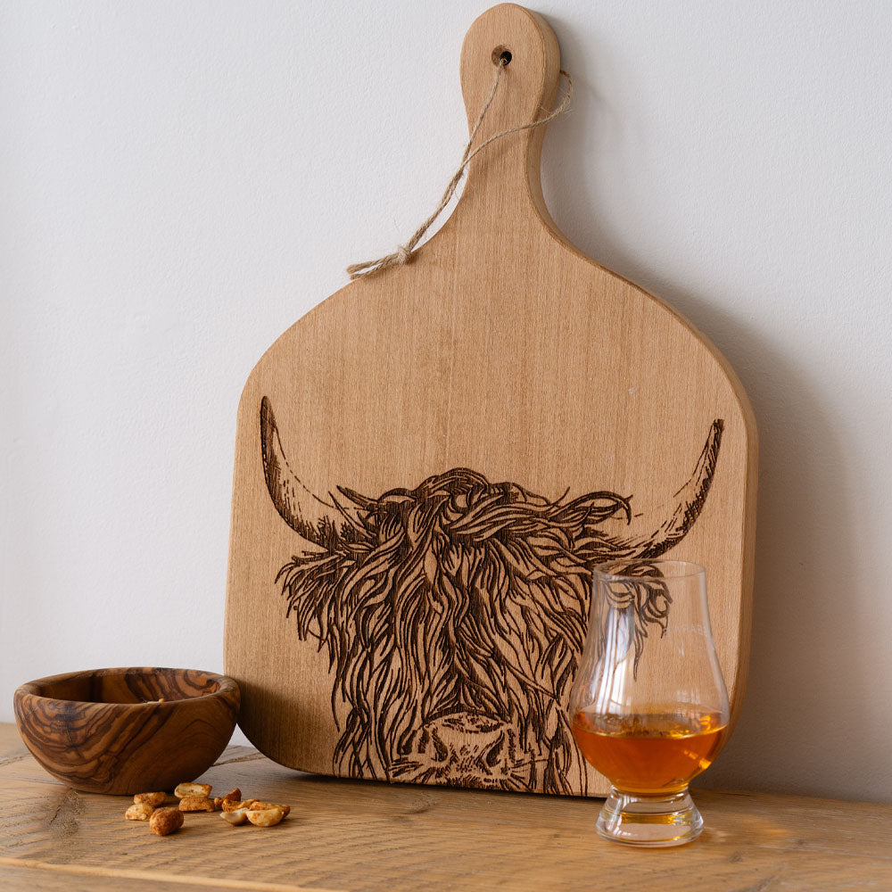 Highland Cow Selbrae House Beech Hanging Paddle - Medium