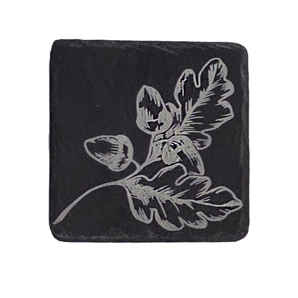 Selbrae House Autumn Acorns Single Slate Coaster