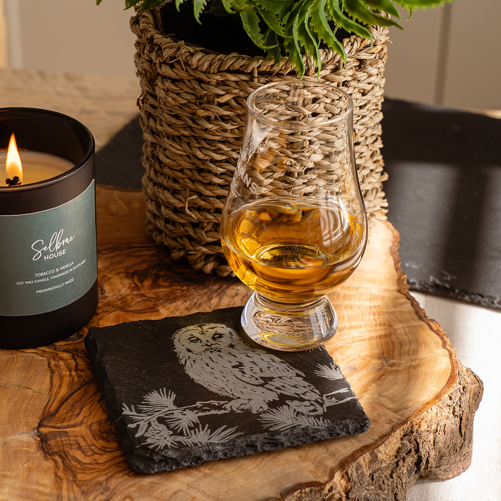 Selbrae House Tawny Owl Single Slate Coaster