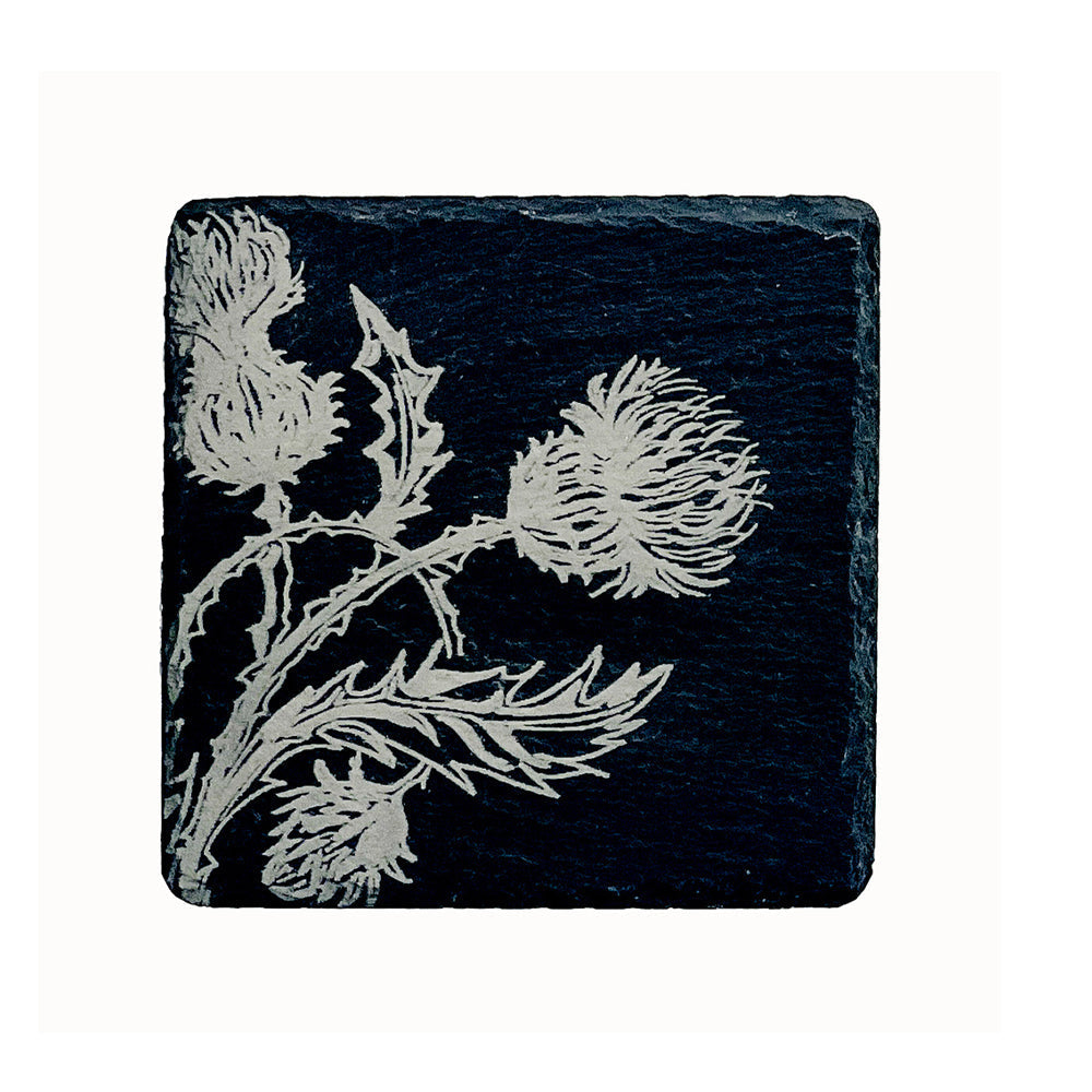 Selbrae House Thistle Trio Single Slate Coaster
