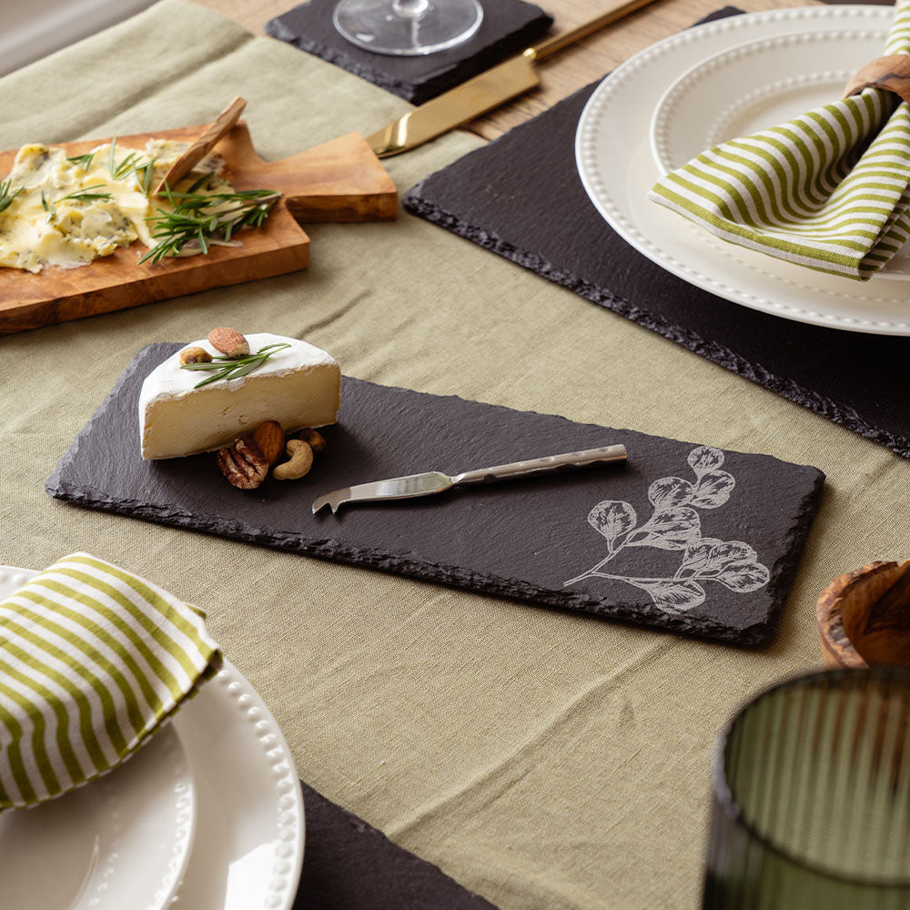 Selbrae House Flora Mini Slate Cheese Board & Knife Set