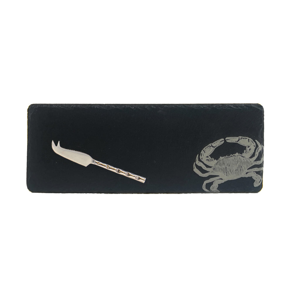 Selbrae House Crab Single Mini Slate Cheese Board & Knife Set
