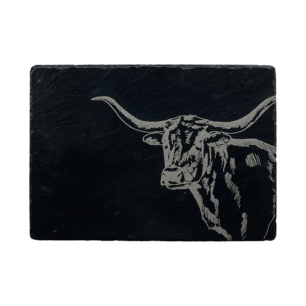 Selbrae House Texas Longhorn Slate Cheese Board