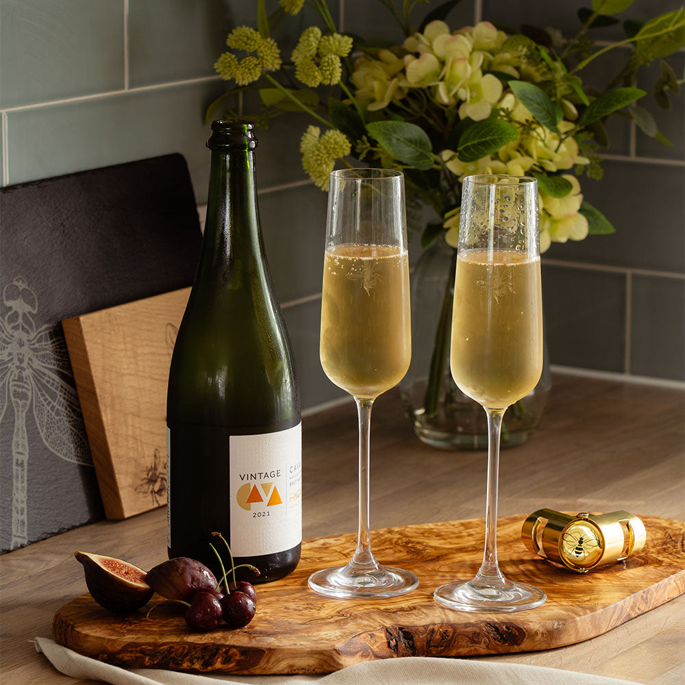 Bee Champagne Flutes by Selbrae House