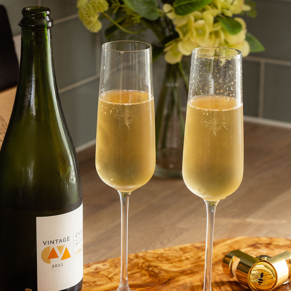 Bee Champagne Flutes by Selbrae House