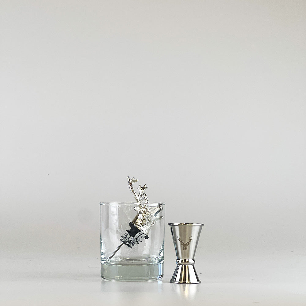 Stag Glass, Pourer & Jigger Set