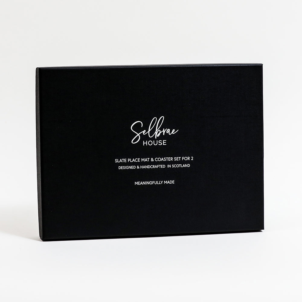 Selbrae House Thistle Trio Slate Place Mat & Coaster Set