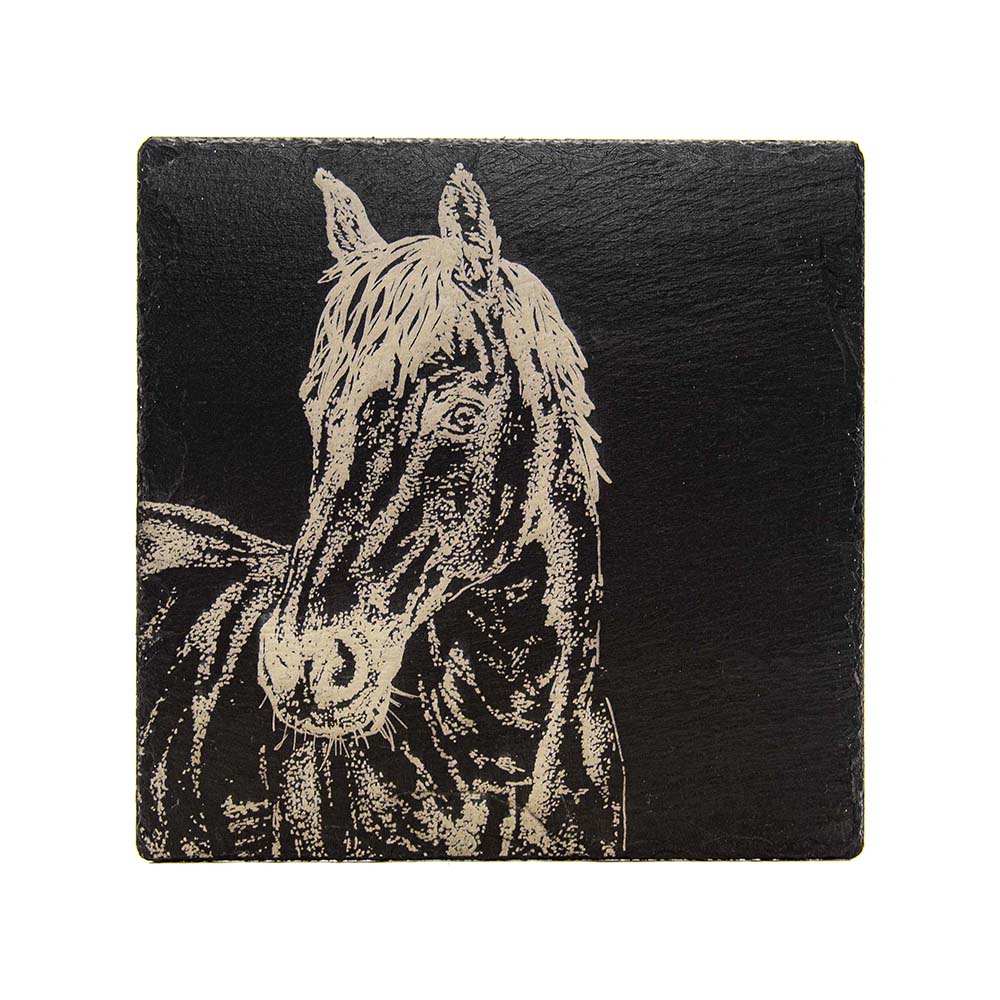 Selbrae House Horse Portrait Slate Pot Stand