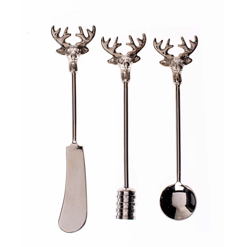 Stag Breakfast Set - Ceramic & Oak Tableware